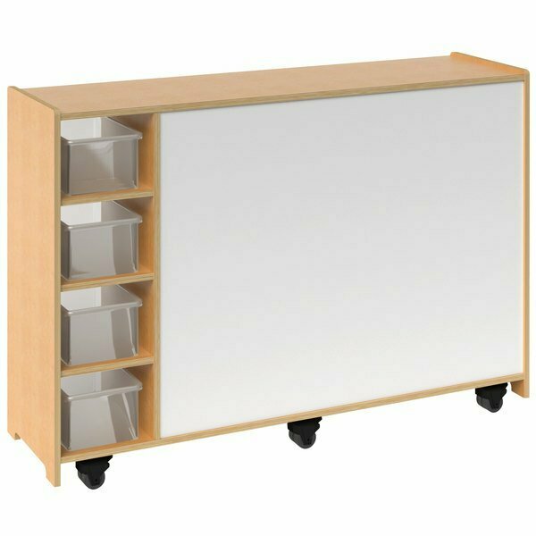 Whitney Brothers WB1768 Mobile Magnetic Write and Wipe Cabinet with Trays - 14 3/16'' x 50'' x 35'' 9461768